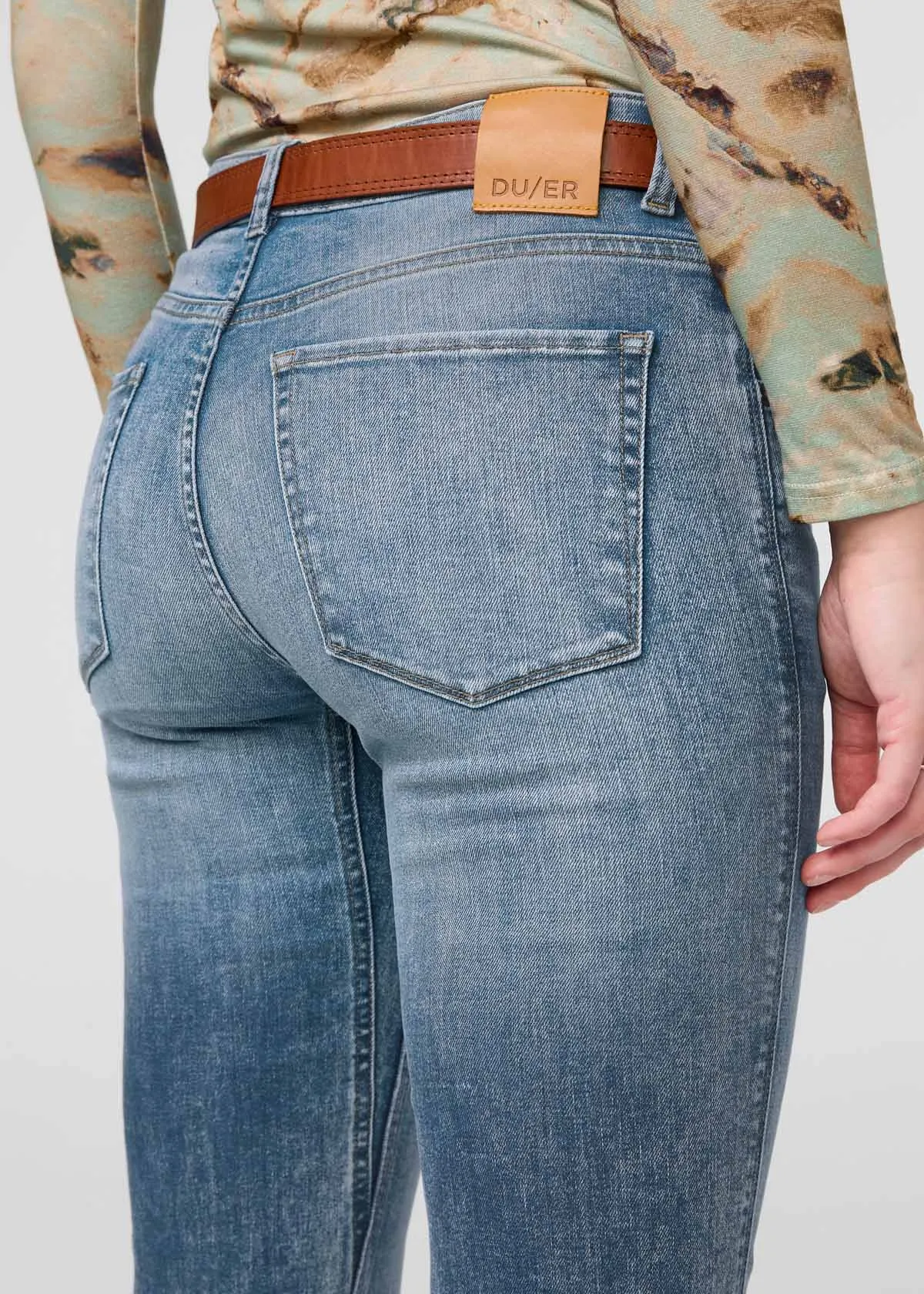 Performance Denim Mid Rise Slim Straight - Beach Blue sold by DUER product image thumbnail 5