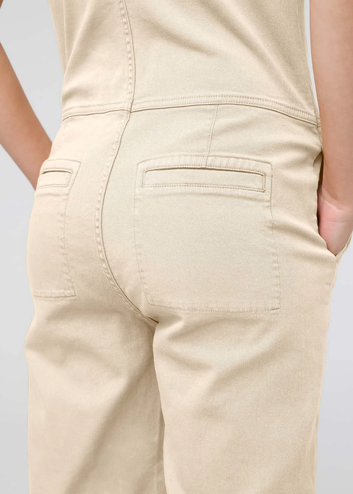 LuxTwill Jumpsuit - Ecru sold by DUER product image thumbnail 5