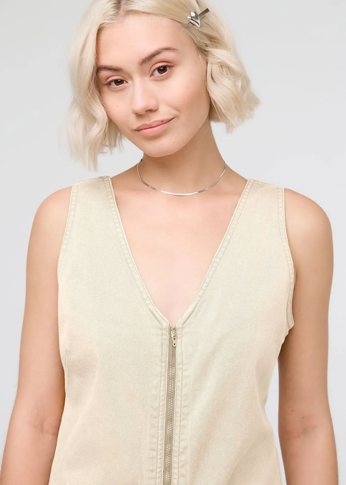 LuxTwill Jumpsuit - Ecru sold by DUER product image thumbnail 4