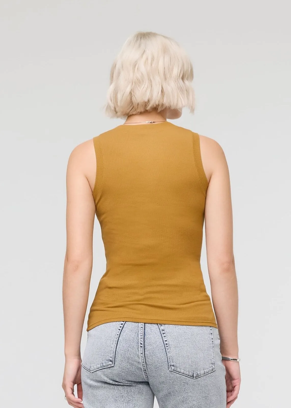 Ribbed Pima High Neck Tank - Cider sold by DUER product image thumbnail 2