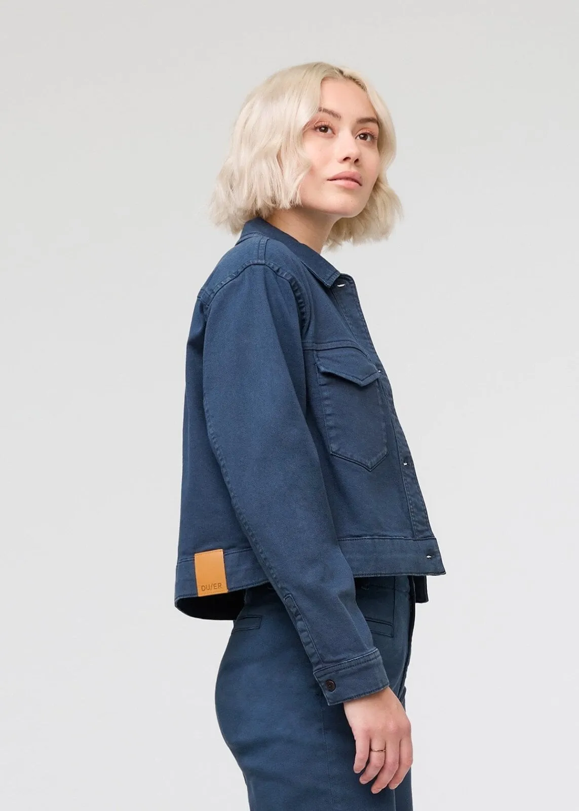 LuxTwill Trucker Jacket - Marine sold by DUER product image thumbnail 3