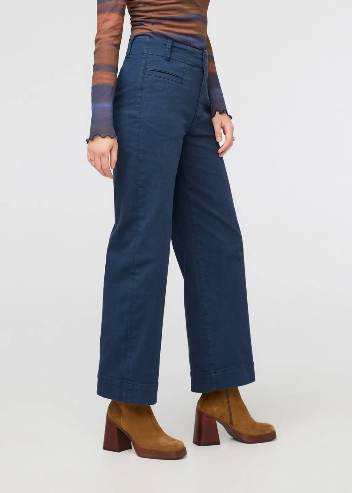 LuxTwill High Rise Trouser - Marine sold by DUER product image thumbnail 3