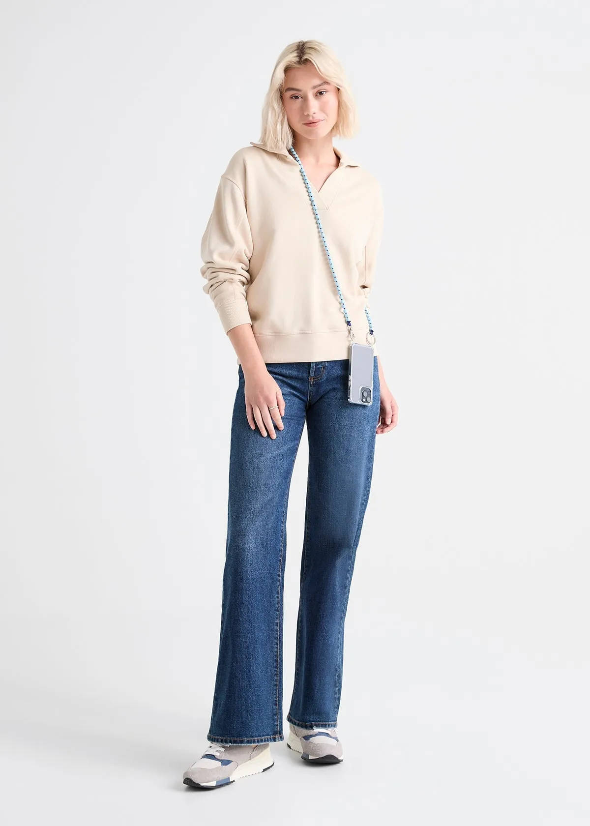 Midweight Denim Wide Leg (Button Fly) - Dark Stone sold by DUER product image thumbnail 3