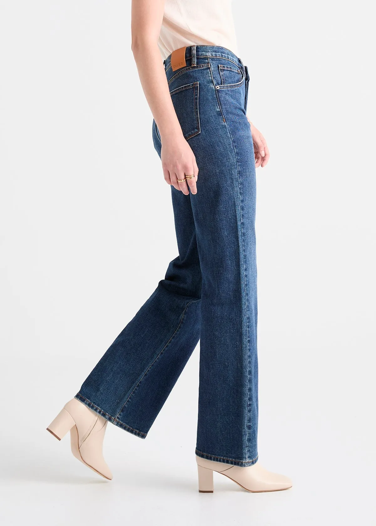 Midweight Denim Wide Leg (Button Fly) - Dark Stone sold by DUER product image thumbnail 4