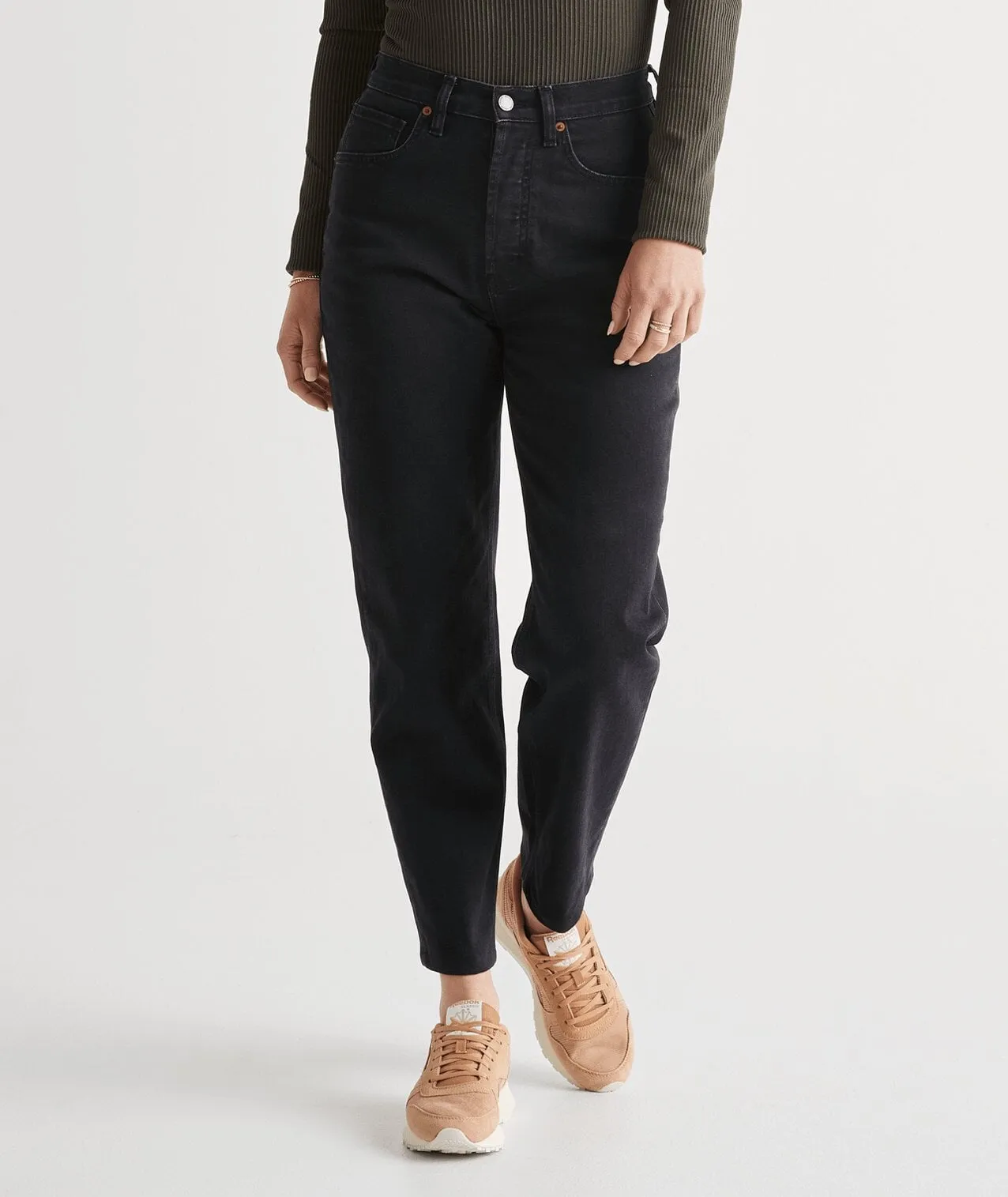 Midweight Denim High Rise Arc (Button Fly) sold by DUER