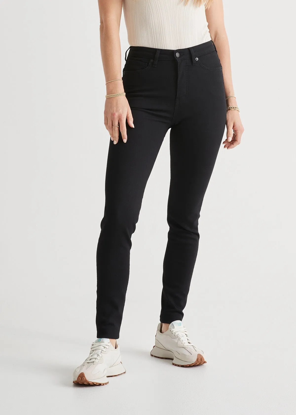 Performance Denim High Rise Skinny - Black sold by DUER