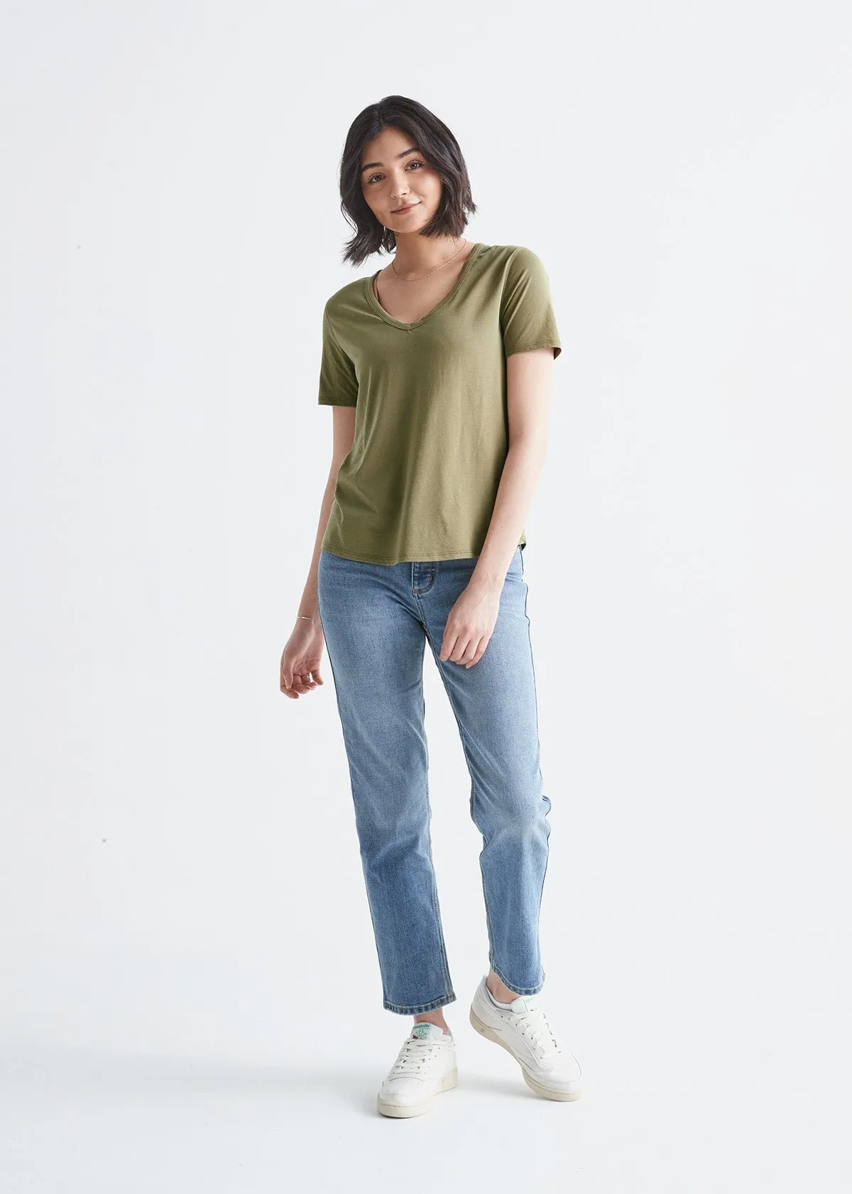 The Only Tee V-Neck - Olive sold by DUER product image thumbnail 2