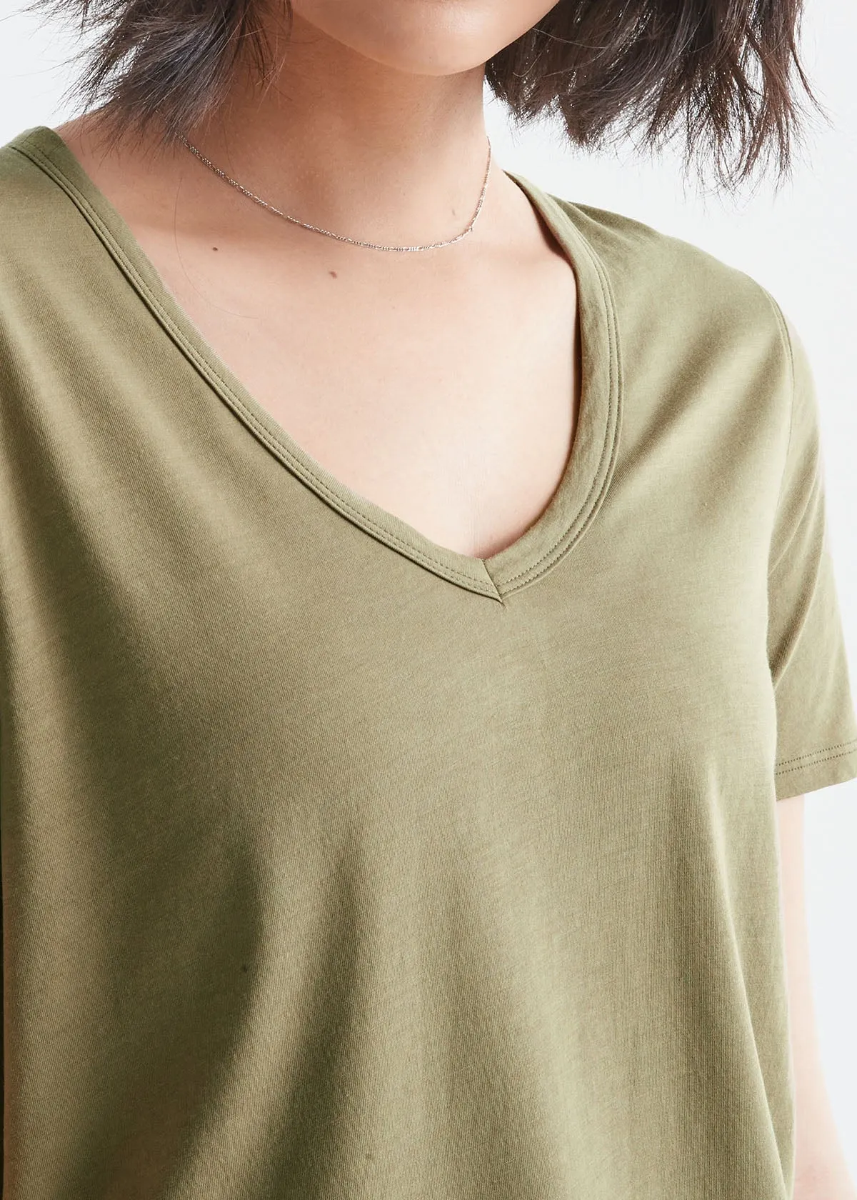 The Only Tee V-Neck - Olive sold by DUER product image thumbnail 5