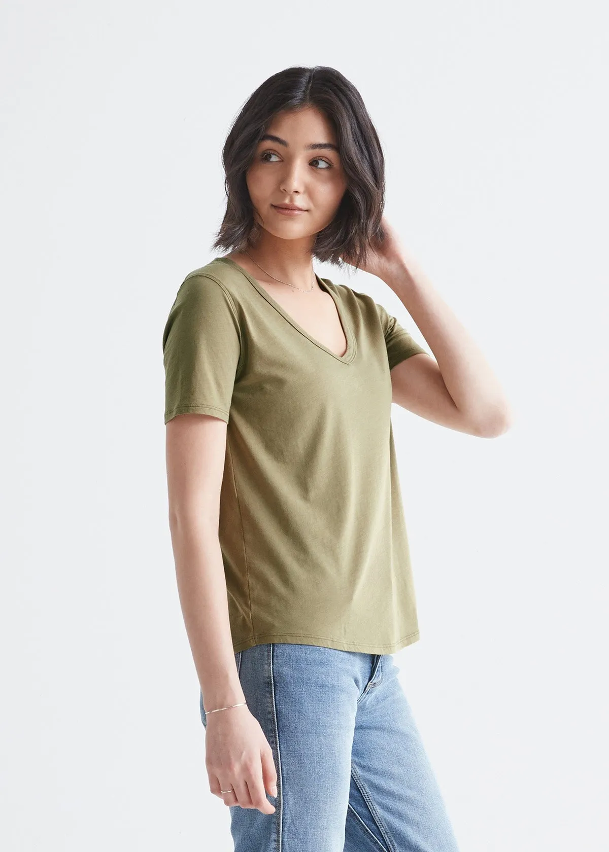 The Only Tee V-Neck - Olive sold by DUER product image thumbnail 3