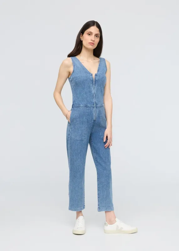 Performance Denim Jumpsuit - Light Stone sold by DUER