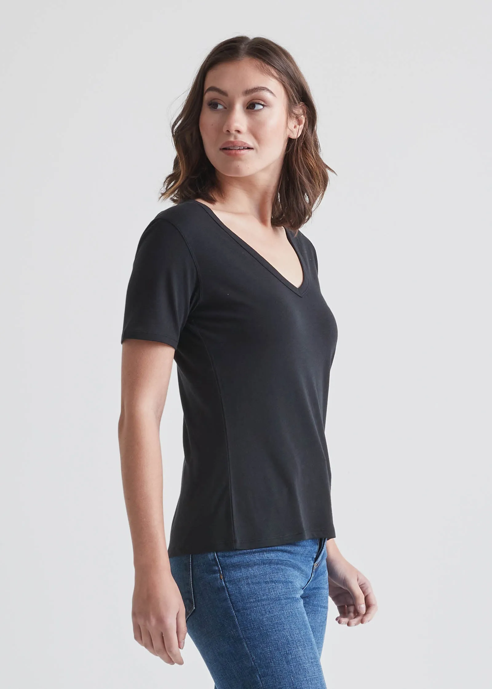 The Only Tee V-Neck - Black sold by DUER product image thumbnail 3