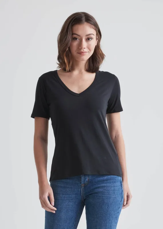 The Only Tee V-Neck - Black sold by DUER
