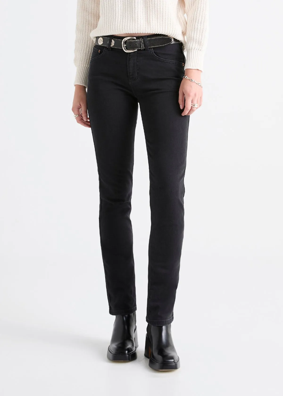 Performance Denim Mid Rise Slim Straight sold by DUER