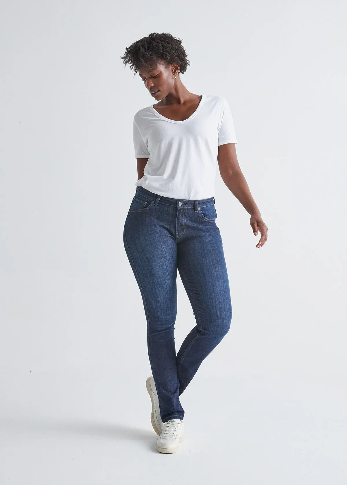 Performance Denim Mid Rise Slim Straight - Dark Stone sold by DUER product image thumbnail 2