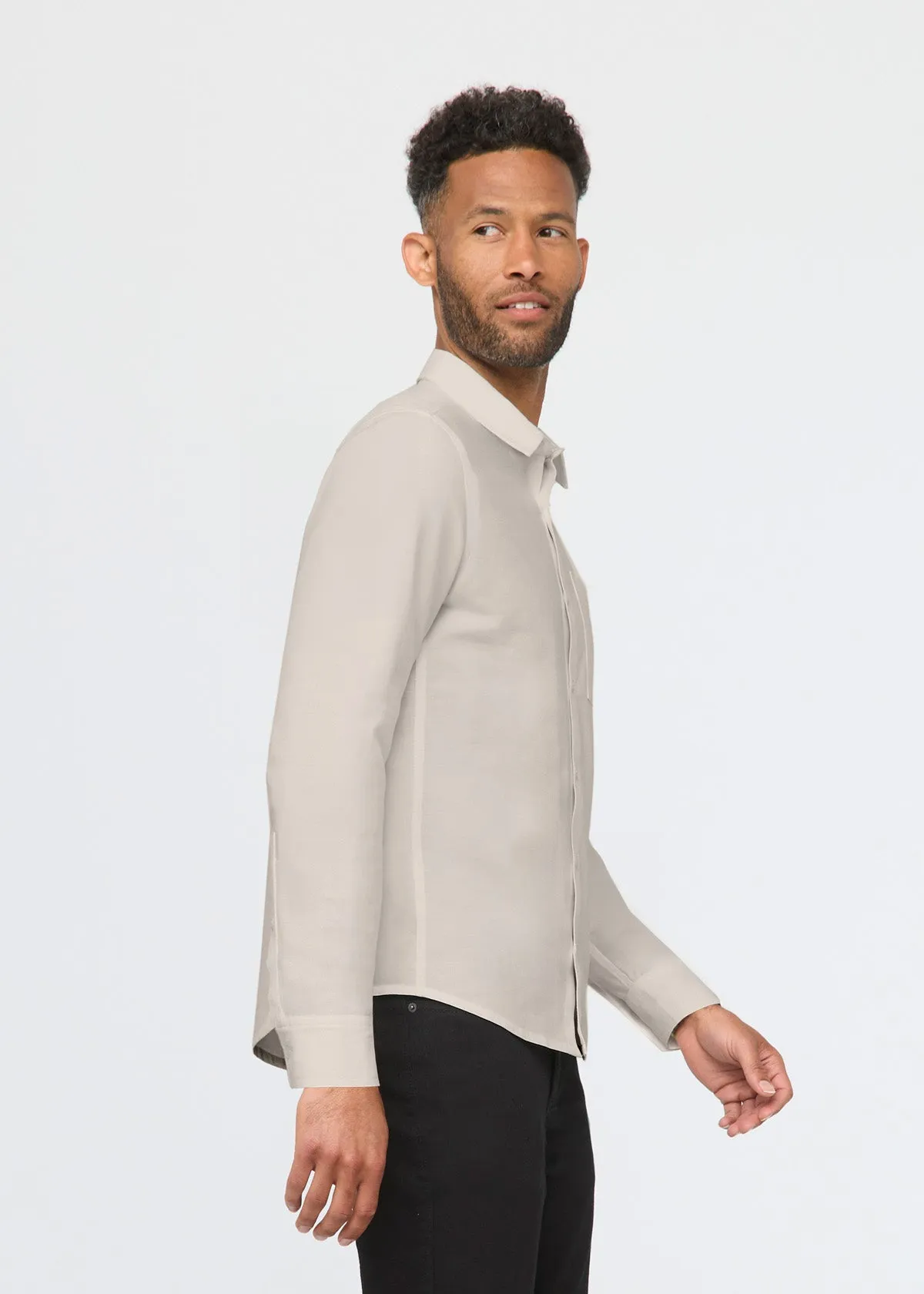 Imperfect Effortless Oxford Shirt - Almond sold by DUER product image thumbnail 3