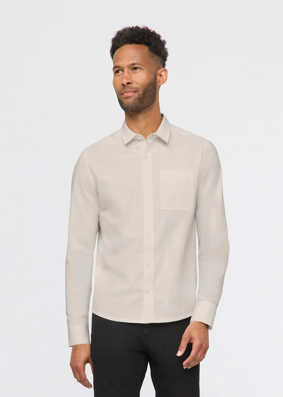 Imperfect Effortless Oxford Shirt - Almond sold by DUER