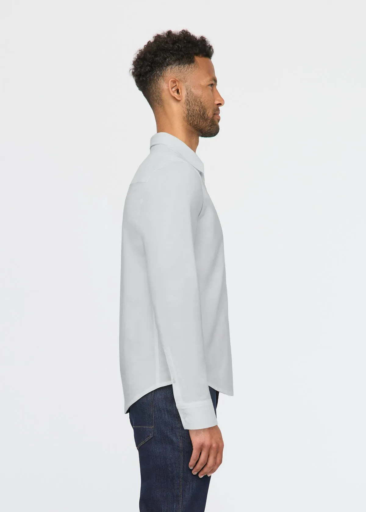 Imperfect Effortless Oxford Shirt - Fog Blue sold by DUER product image thumbnail 3