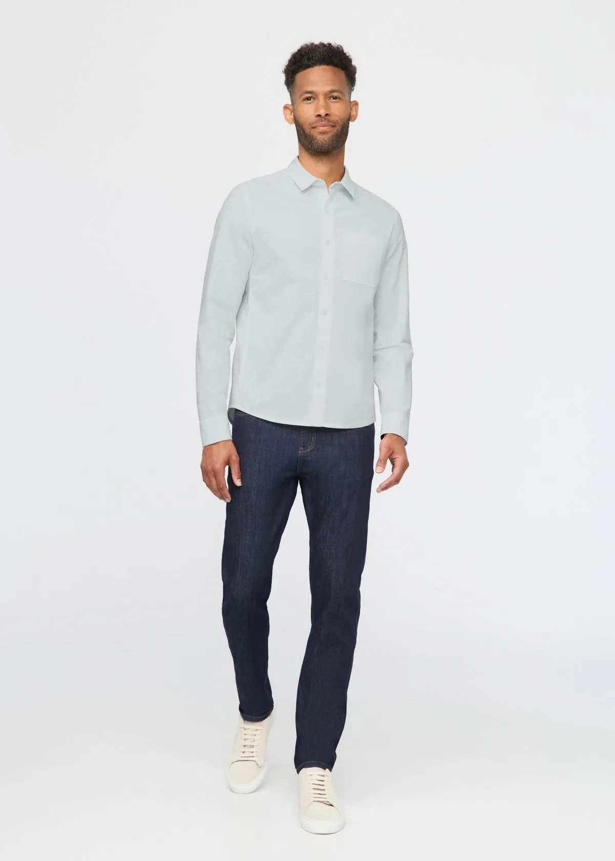 Imperfect Effortless Oxford Shirt - Fog Blue sold by DUER product image thumbnail 2