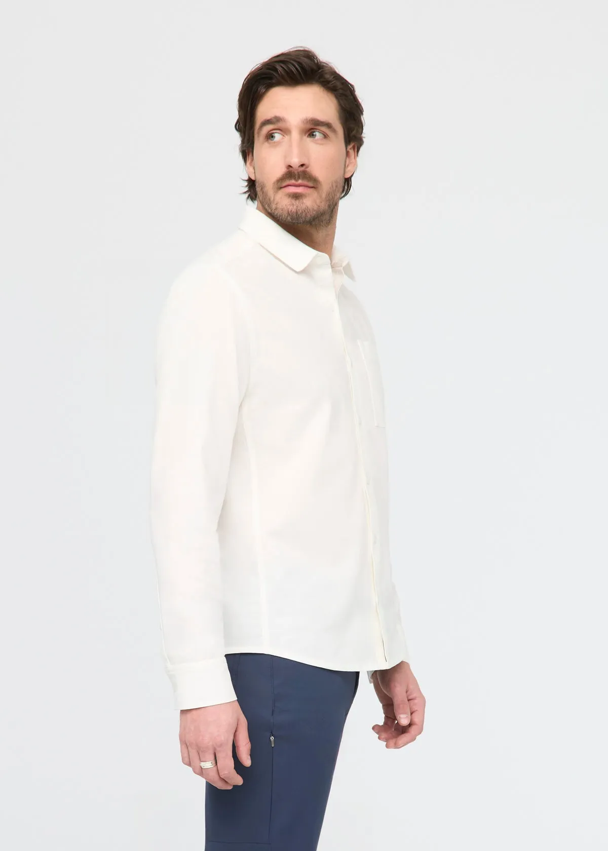 Imperfect Effortless Oxford Shirt - White sold by DUER product image thumbnail 3