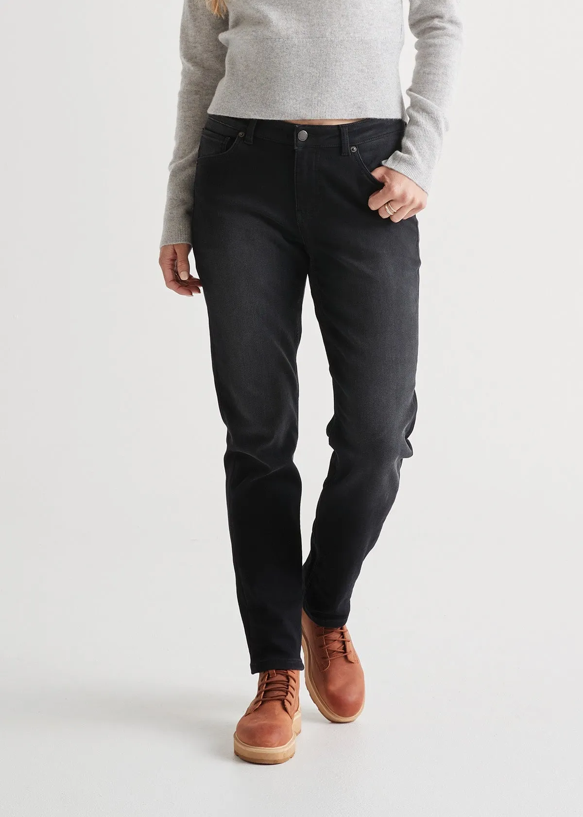 Fireside Denim Girlfriend Jean - Washed Black sold by DUER product image thumbnail 2