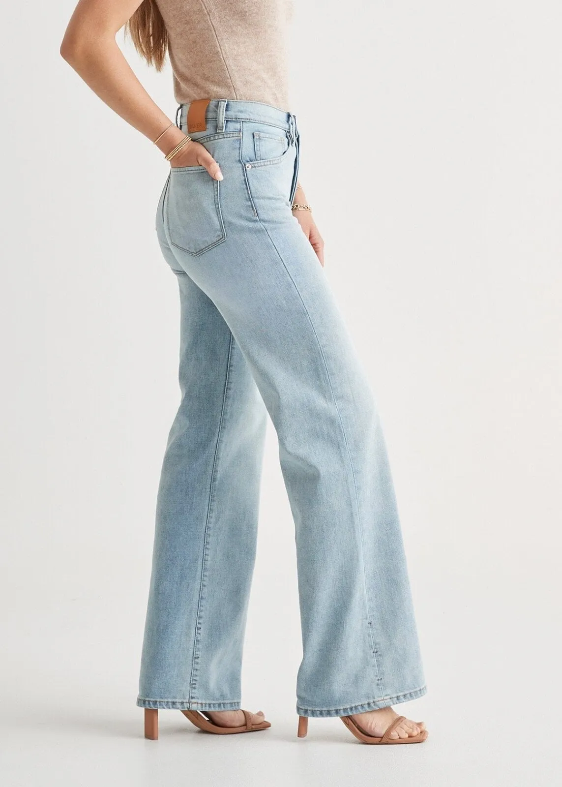 Midweight Denim Wide Leg (Button Fly) - Coastal Blue sold by DUER product image thumbnail 2