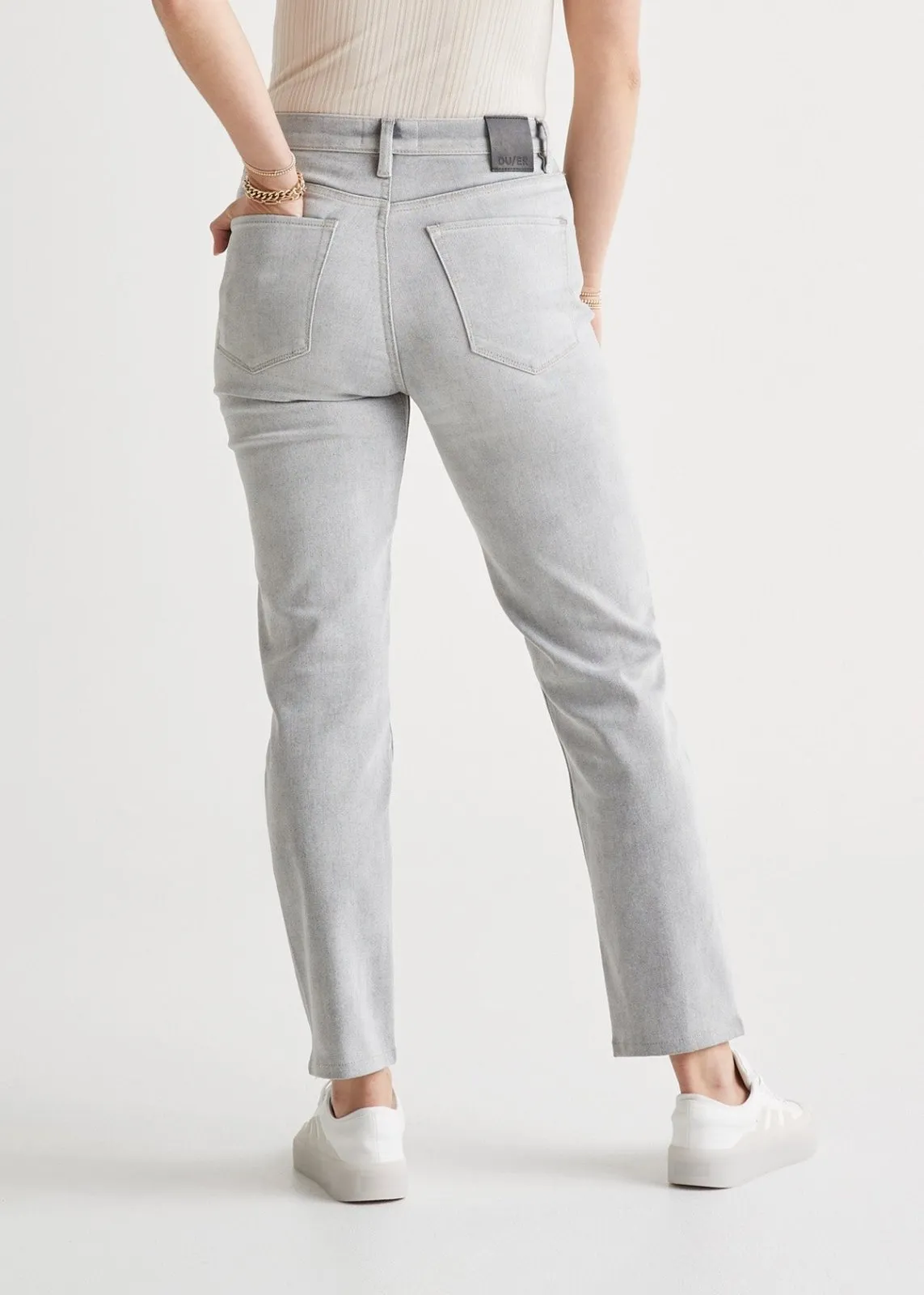 Midweight Denim High Rise Straight (Zip Fly) - White Out sold by DUER product image thumbnail 4