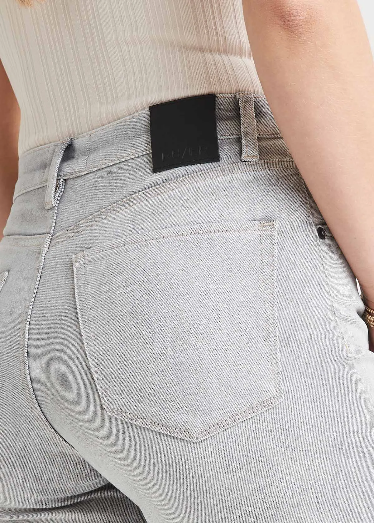 Midweight Denim High Rise Straight (Zip Fly) - White Out sold by DUER product image thumbnail 5