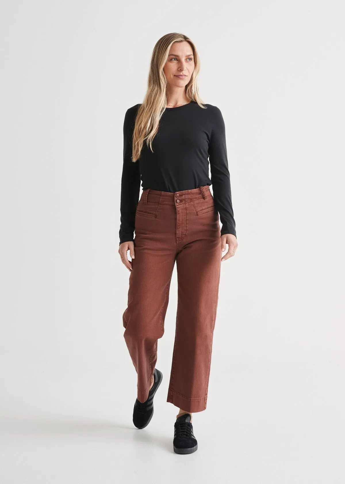 LuxTwill High Rise Trouser - Copper sold by DUER