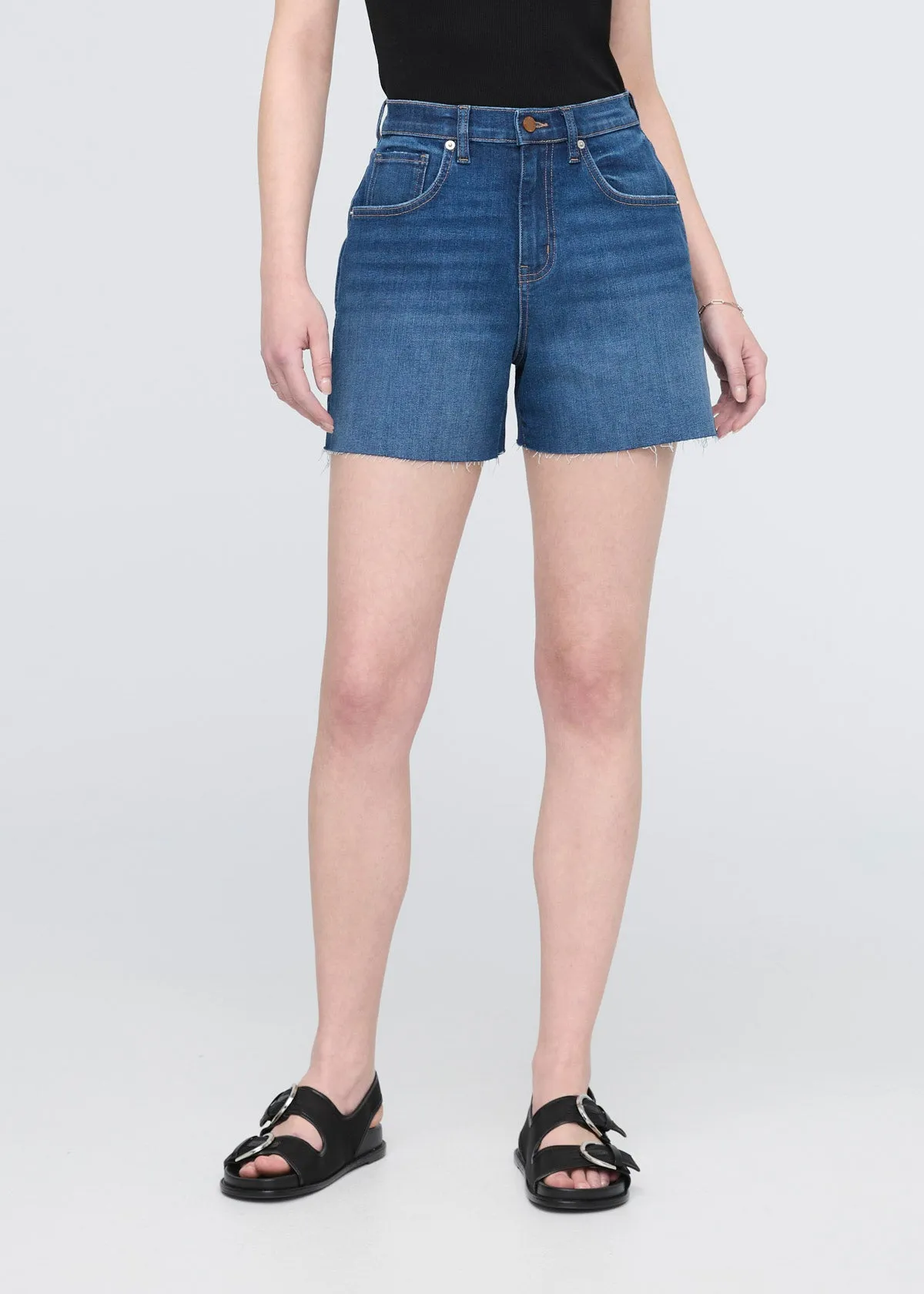 Performance Denim+ High Rise Relaxed Short - Medium Indigo sold by DUER product image thumbnail 2