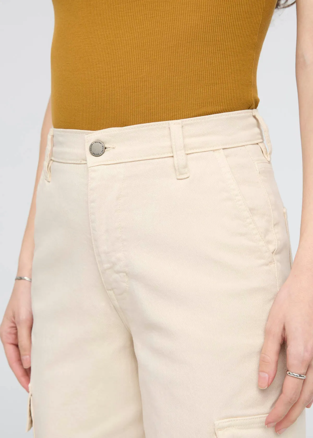 LuxTwill High Rise Cargo Pant - Ecru sold by DUER product image thumbnail 5