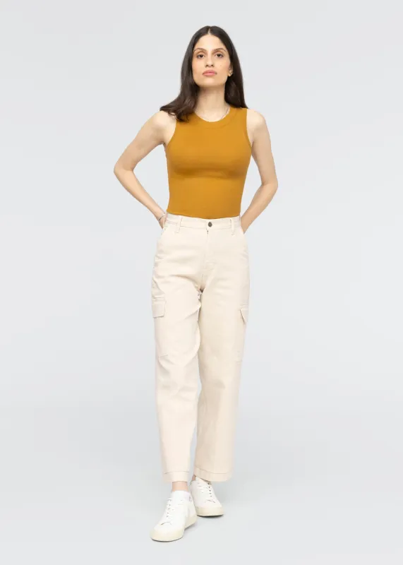 LuxTwill High Rise Cargo Pant - Ecru sold by DUER