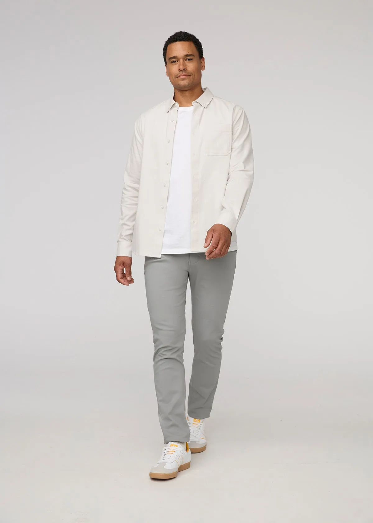NuStretch Relaxed Taper 5 Pocket - Clean Grey sold by DUER