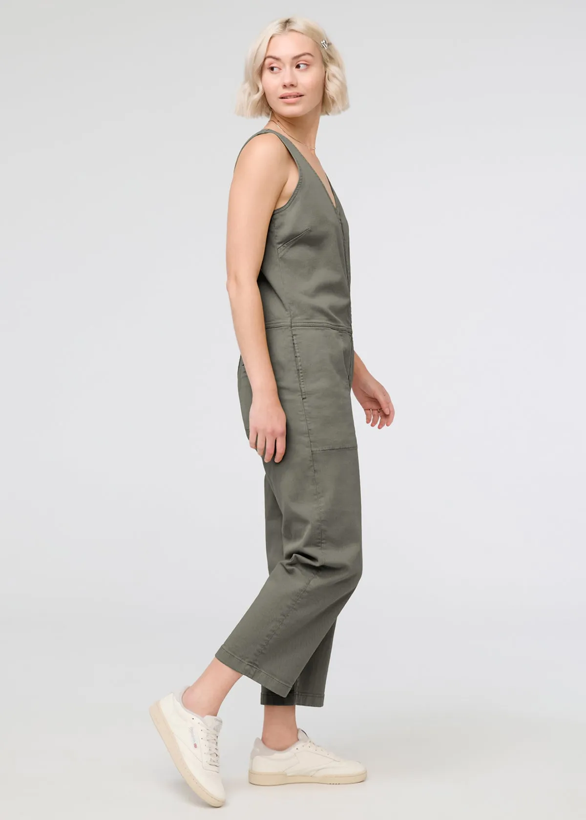 LuxTwill Jumpsuit - Thyme sold by DUER product image thumbnail 3