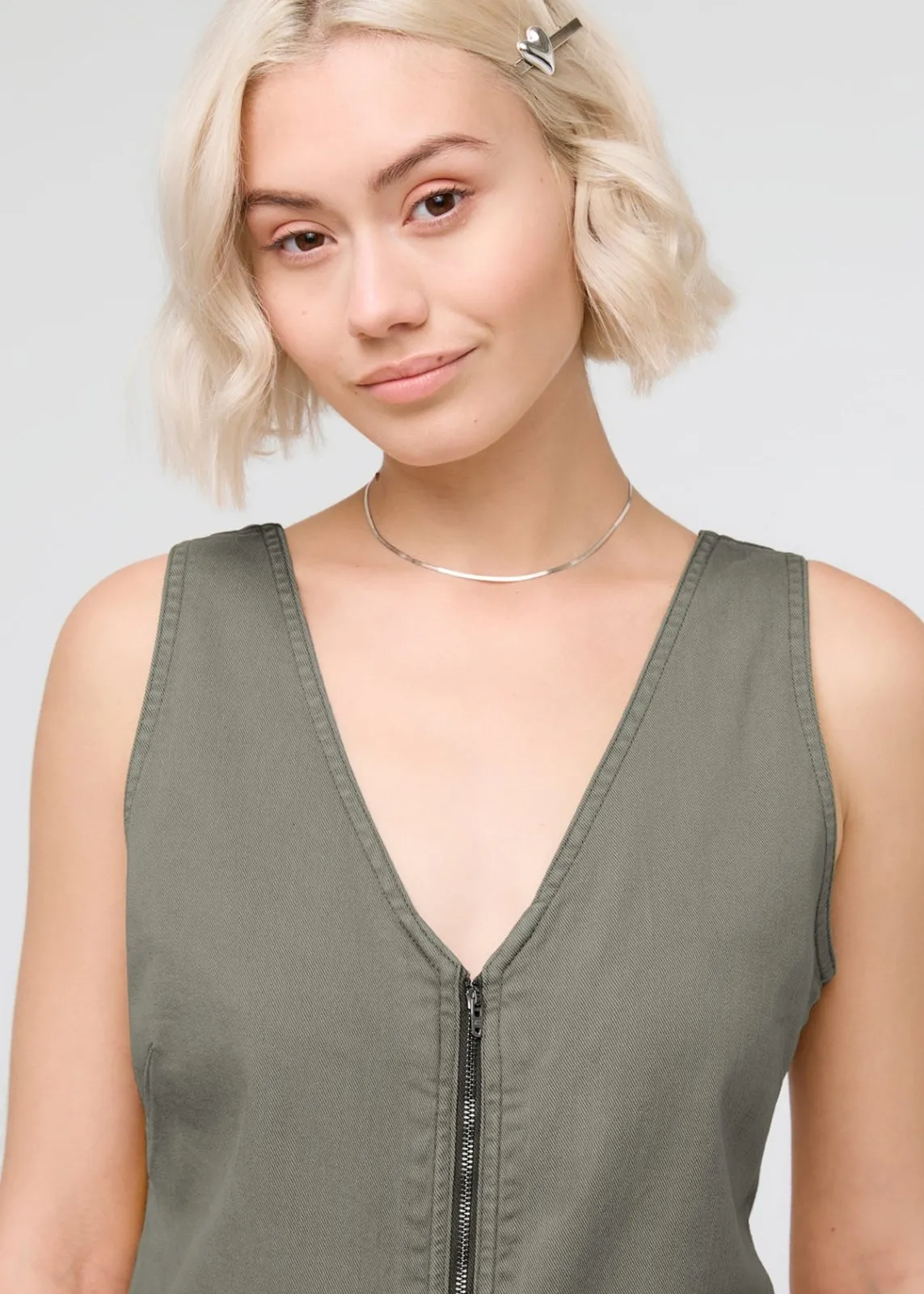 LuxTwill Jumpsuit - Thyme sold by DUER product image thumbnail 5