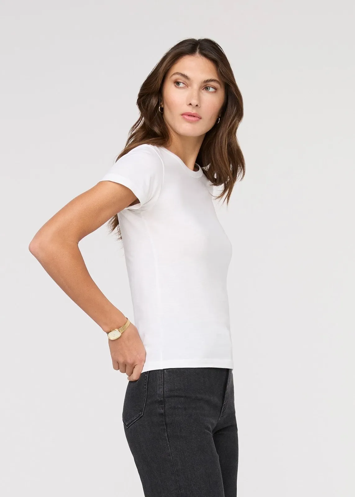 PurePima Slim Crew - White sold by DUER product image thumbnail 3