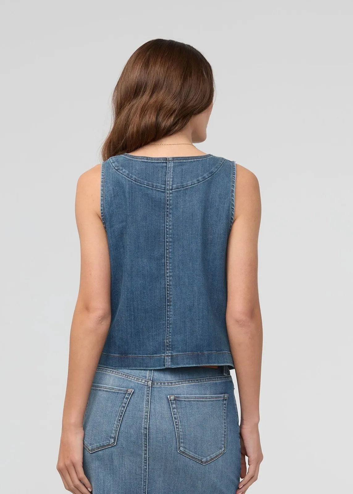 Performance Denim Zip Front Vest - Blue Ash sold by DUER product image thumbnail 4