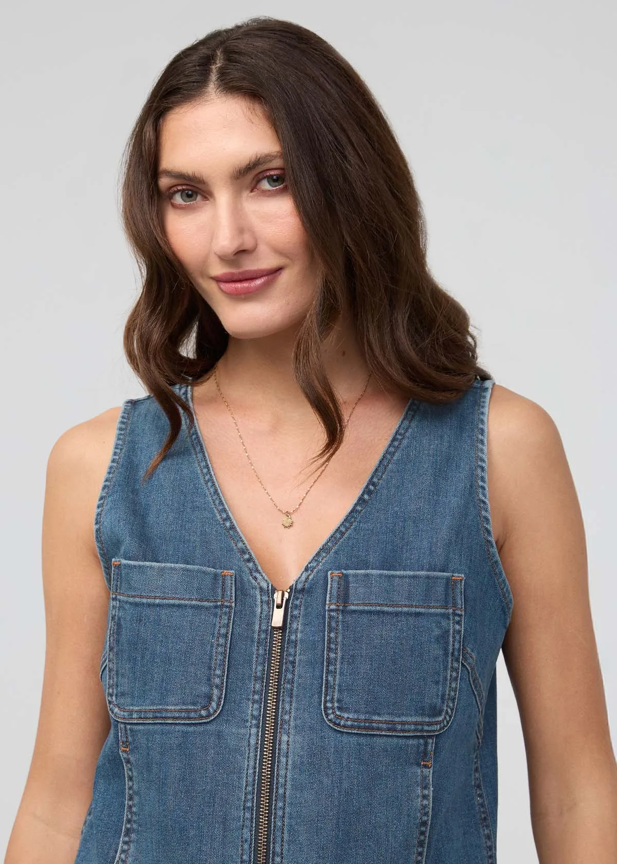 Performance Denim Zip Front Vest - Blue Ash sold by DUER product image thumbnail 5