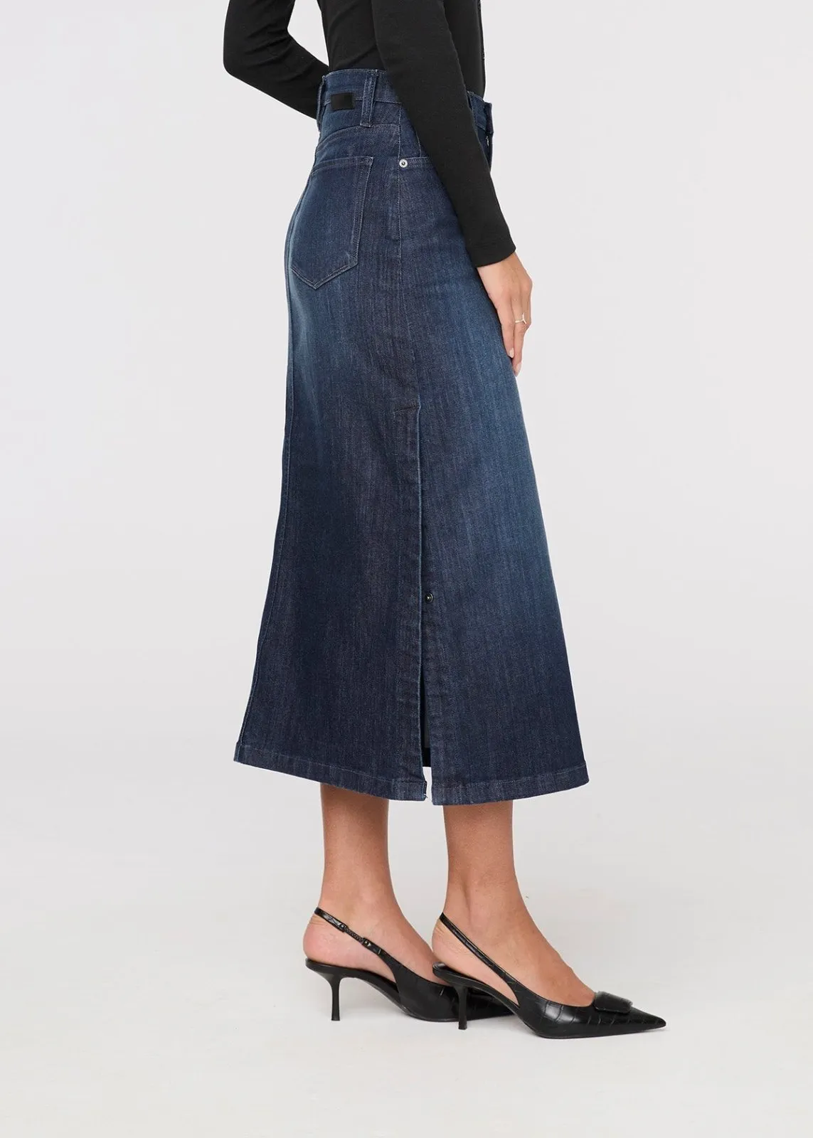 Performance Denim Slit Skirt - Dark Stone sold by DUER product image thumbnail 3