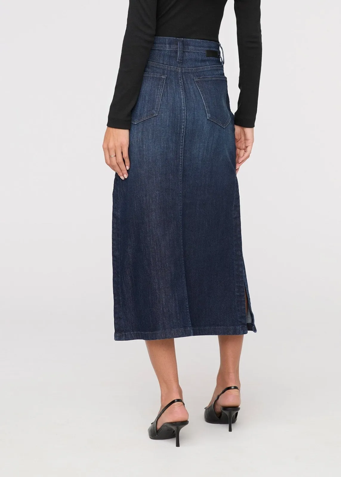 Performance Denim Slit Skirt - Dark Stone sold by DUER product image thumbnail 4