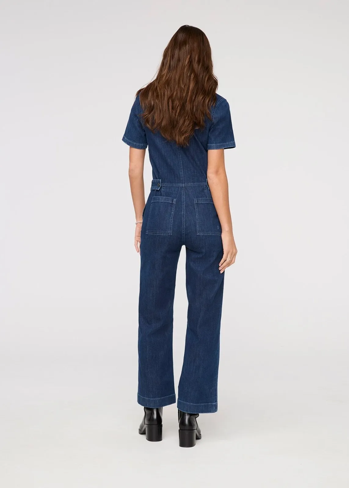 Performance Denim Short Sleeve Jumpsuit - Dark Stone sold by DUER product image thumbnail 3