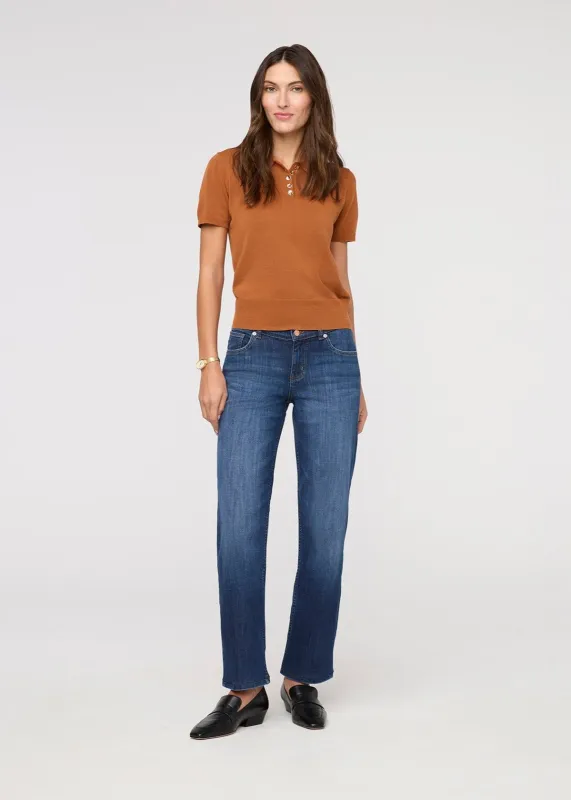 Performance Denim Mid Rise Straight - Blue Cascade sold by DUER