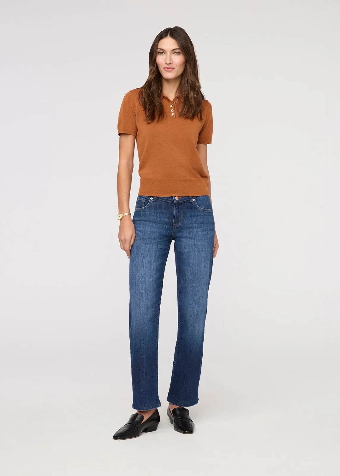 Performance Denim Mid Rise Straight - Blue Cascade sold by DUER