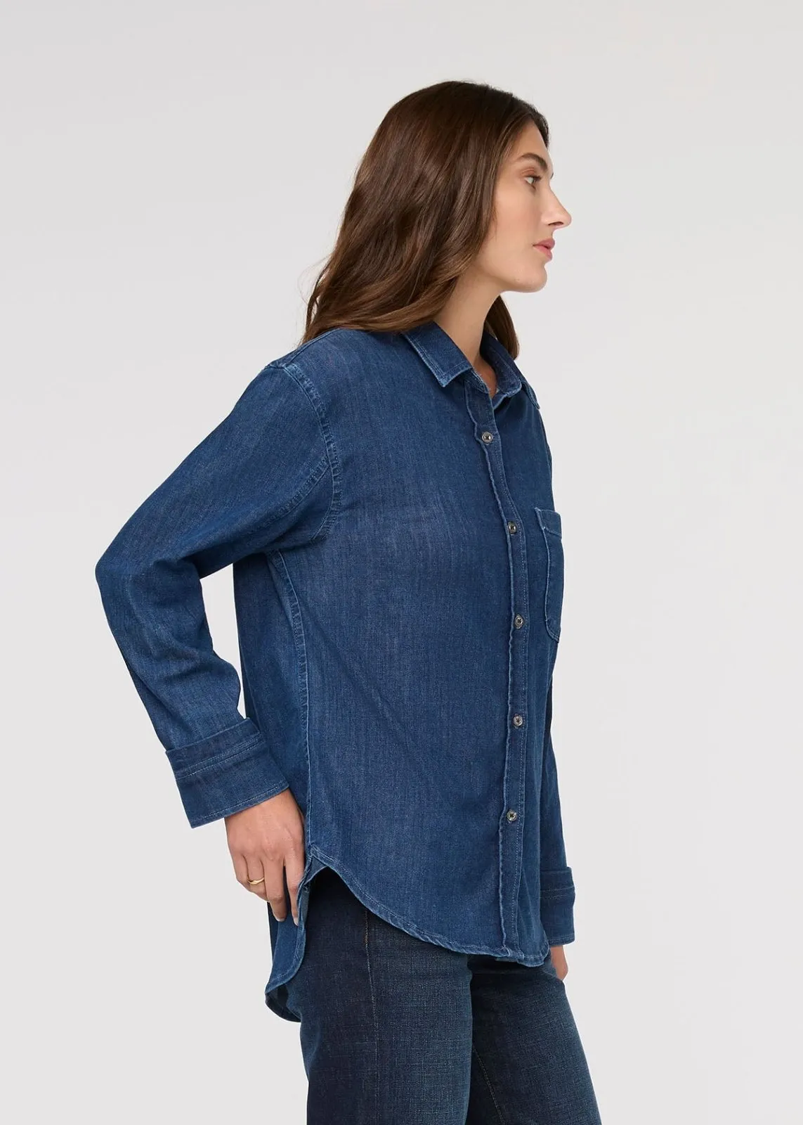 Performance Denim Lite Relaxed Button Down - Medium Stone sold by DUER product image thumbnail 3