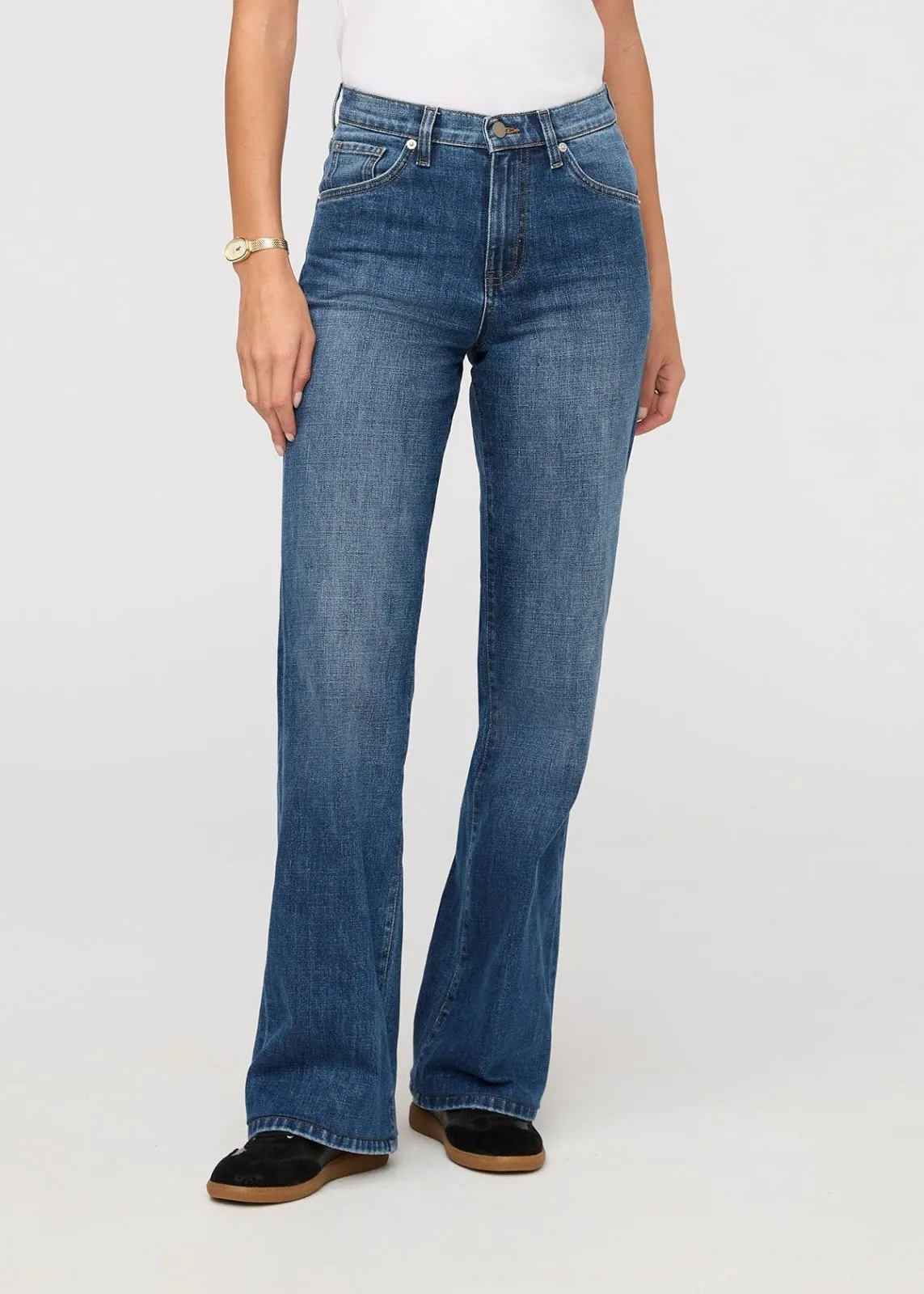 Midweight Denim Wide Leg (Zip Fly) - Blue Hudson sold by DUER product image thumbnail 2