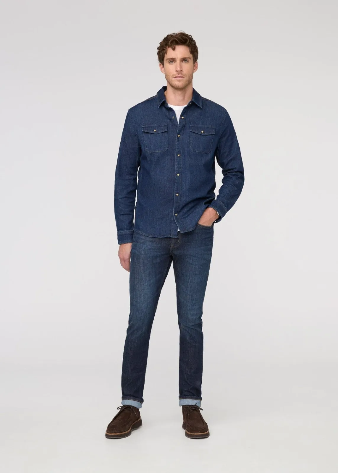 Performance Denim Lite Two-Pocket Shirt - Dark Stone sold by DUER product image thumbnail 2