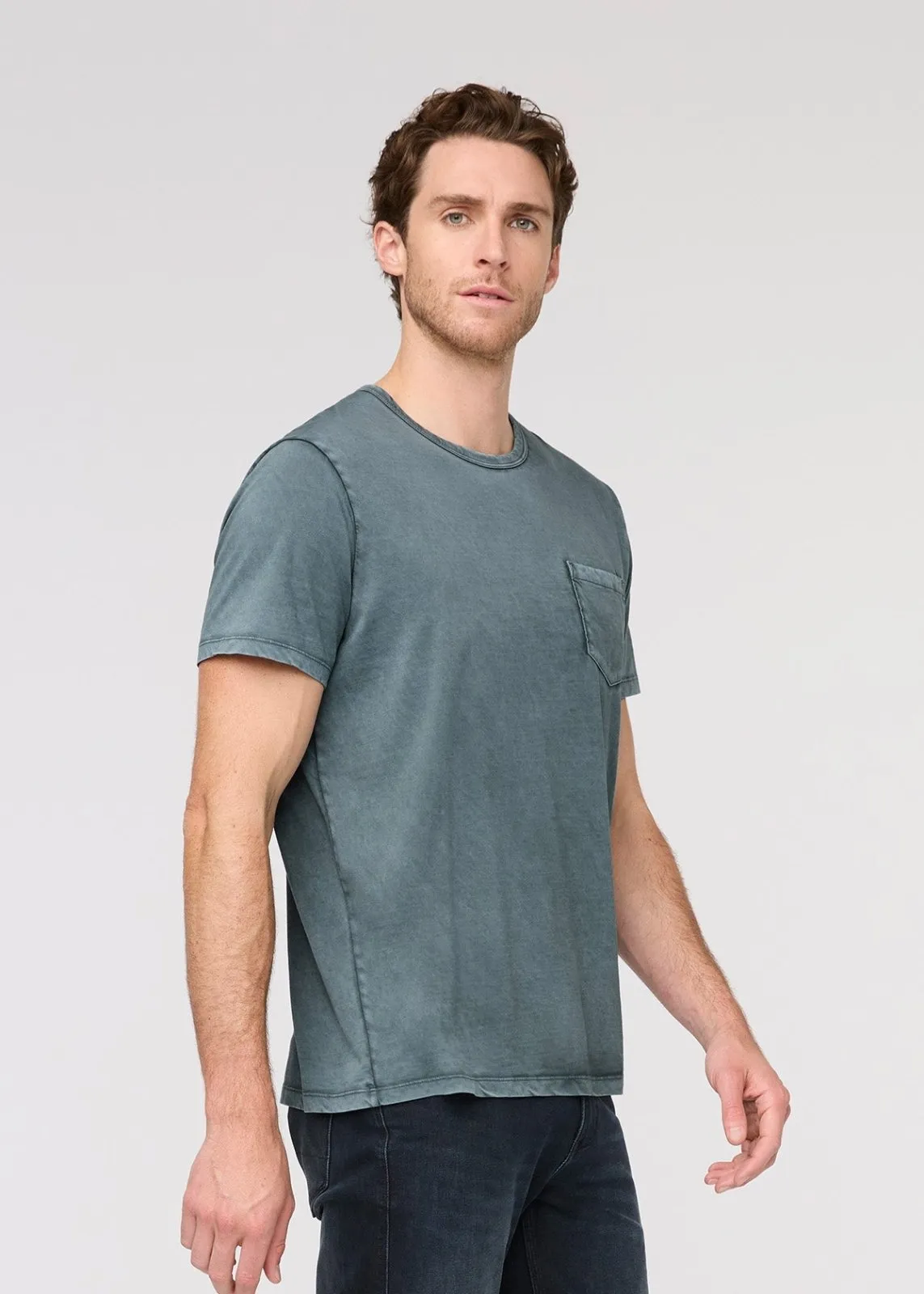 PurePima Vintage Pocket Tee - Washed Blue Spruce sold by DUER product image thumbnail 3