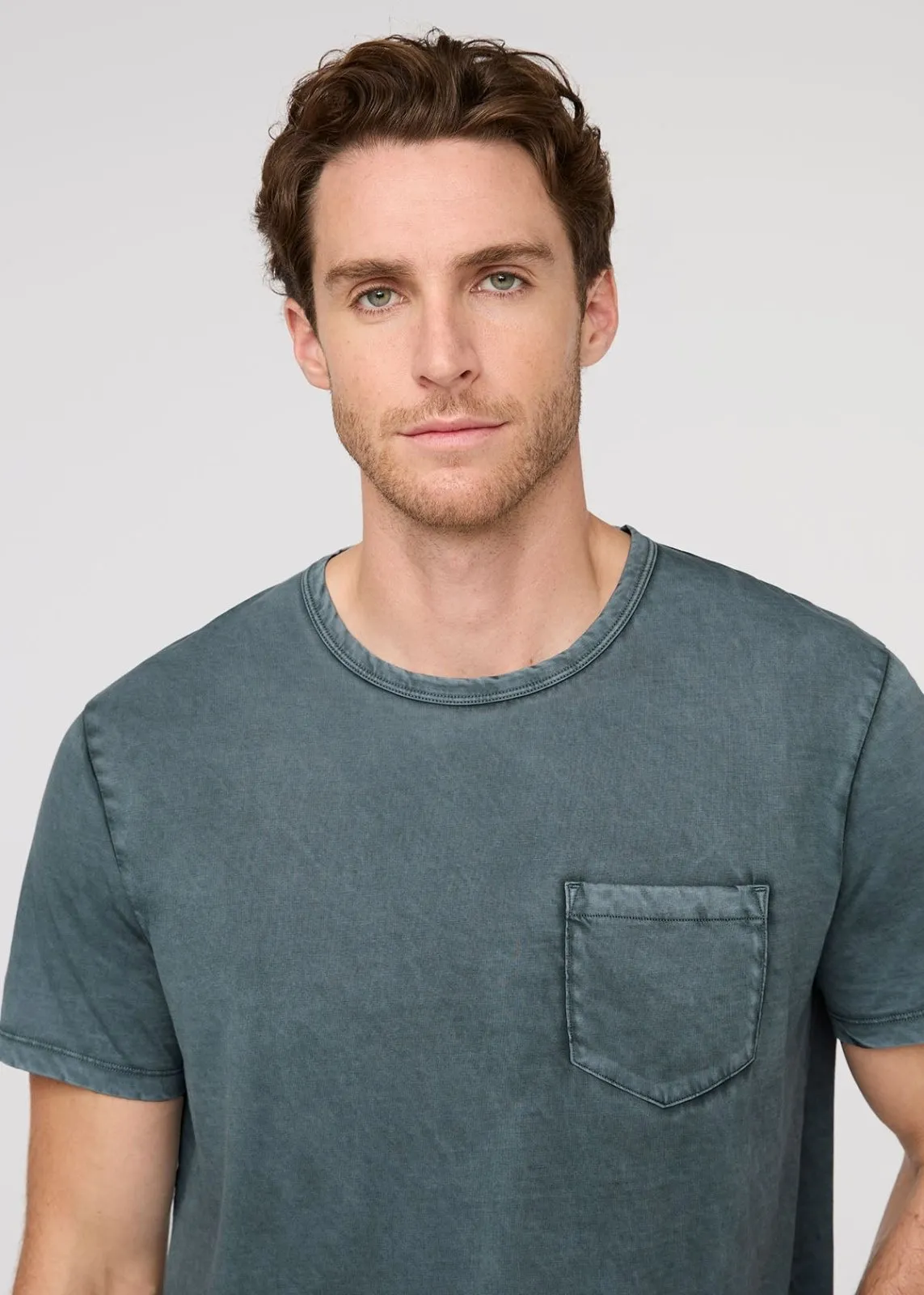 PurePima Vintage Pocket Tee - Washed Blue Spruce sold by DUER product image thumbnail 5