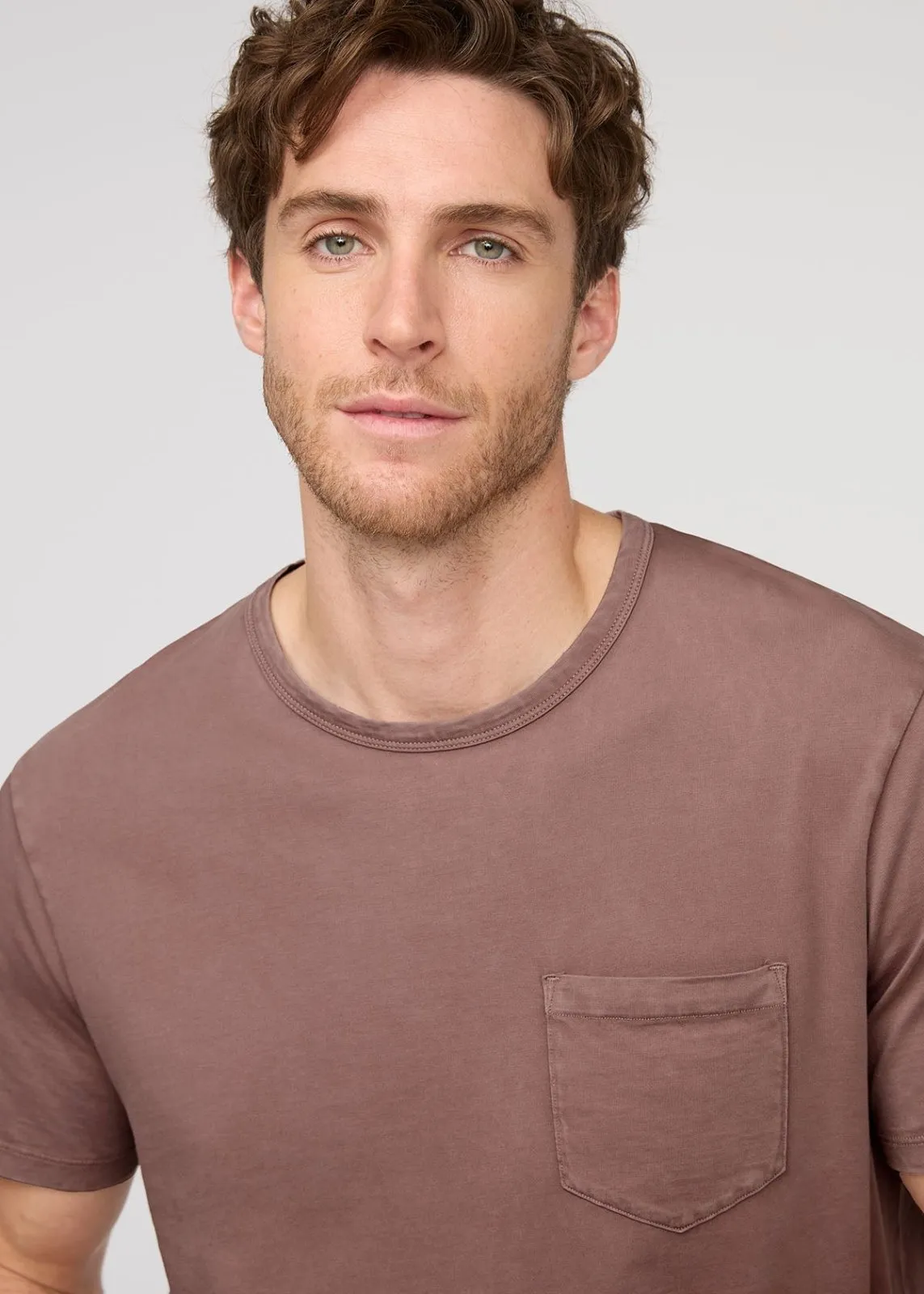 PurePima Vintage Pocket Tee - Washed Mauve sold by DUER product image thumbnail 5