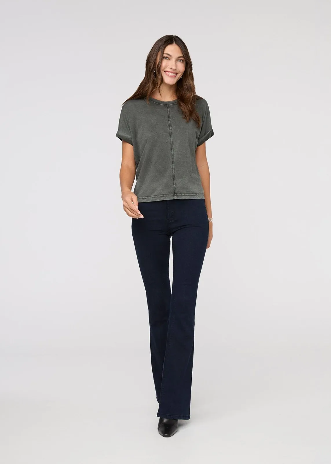 PurePima Vintage Dolman Tee - Washed Evergreen sold by DUER product image thumbnail 2