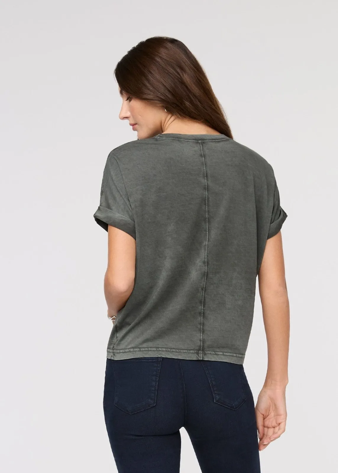 PurePima Vintage Dolman Tee - Washed Evergreen sold by DUER product image thumbnail 4